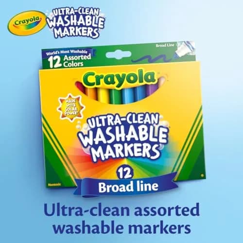 Crayola Broad Line Markers, Washable, Assorted Colors, Arts & Crafts Supplies, 24 Count (Pack of 2) | Non-Toxic, Ultra-Clean Formula thumbnail 5