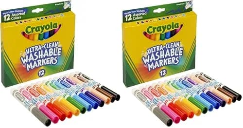 Crayola Broad Line Markers, Washable, Assorted Colors, Arts & Crafts Supplies, 24 Count (Pack of 2) | Non-Toxic, Ultra-Clean Formula thumbnail 1