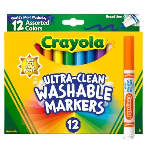 Crayola Broad Line Markers, Washable, Assorted Colors, Arts & Crafts Supplies, 24 Count (Pack of 2) | Non-Toxic, Ultra-Clean Formula thumbnail 2