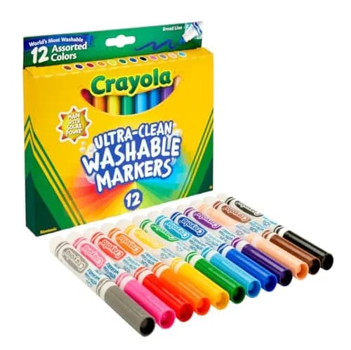 Crayola Broad Line Markers, Washable, Assorted Colors, Arts & Crafts Supplies, 24 Count (Pack of 2) | Non-Toxic, Ultra-Clean Formula thumbnail 3