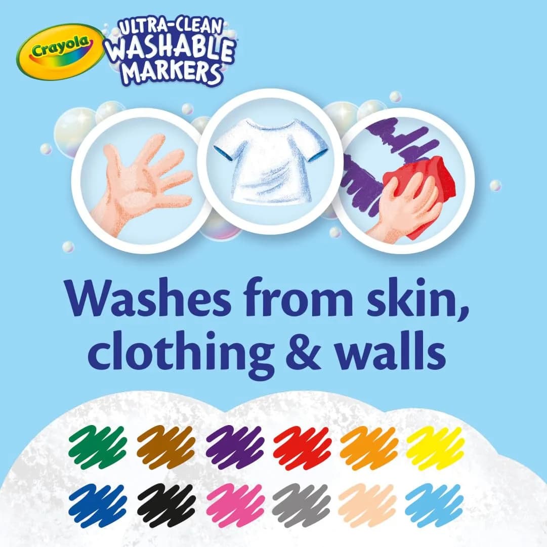 Crayola Broad Line Markers, Washable, Assorted Colors, Arts & Crafts Supplies, 24 Count (Pack of 2) | Non-Toxic, Ultra-Clean Formula - view 4
