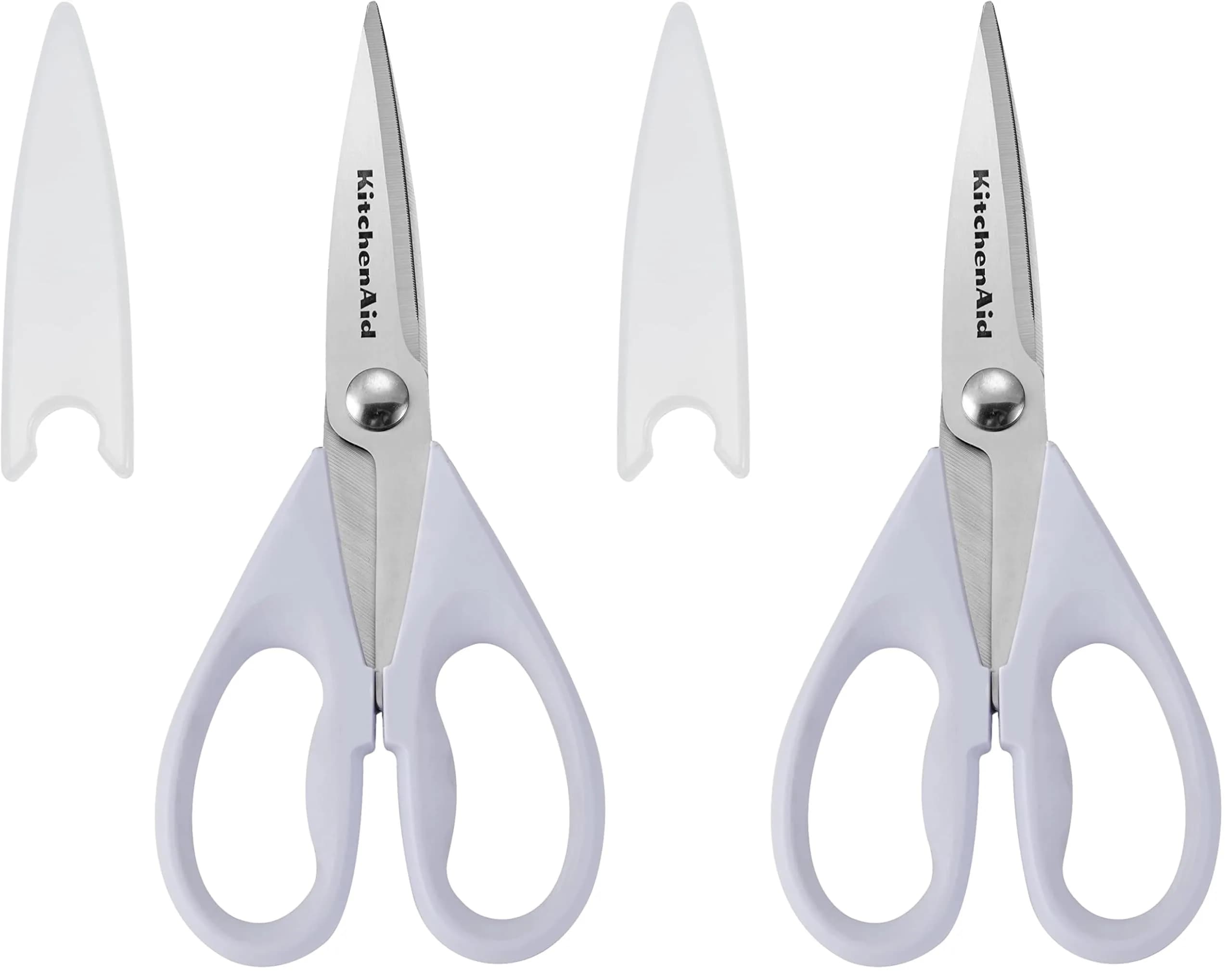 KitchenAid 8.72 Inch All-Purpose Kitchen Shears with Protective Sheath, Soft Grip, Lavendar Cream, Pack of 2 - main product image
