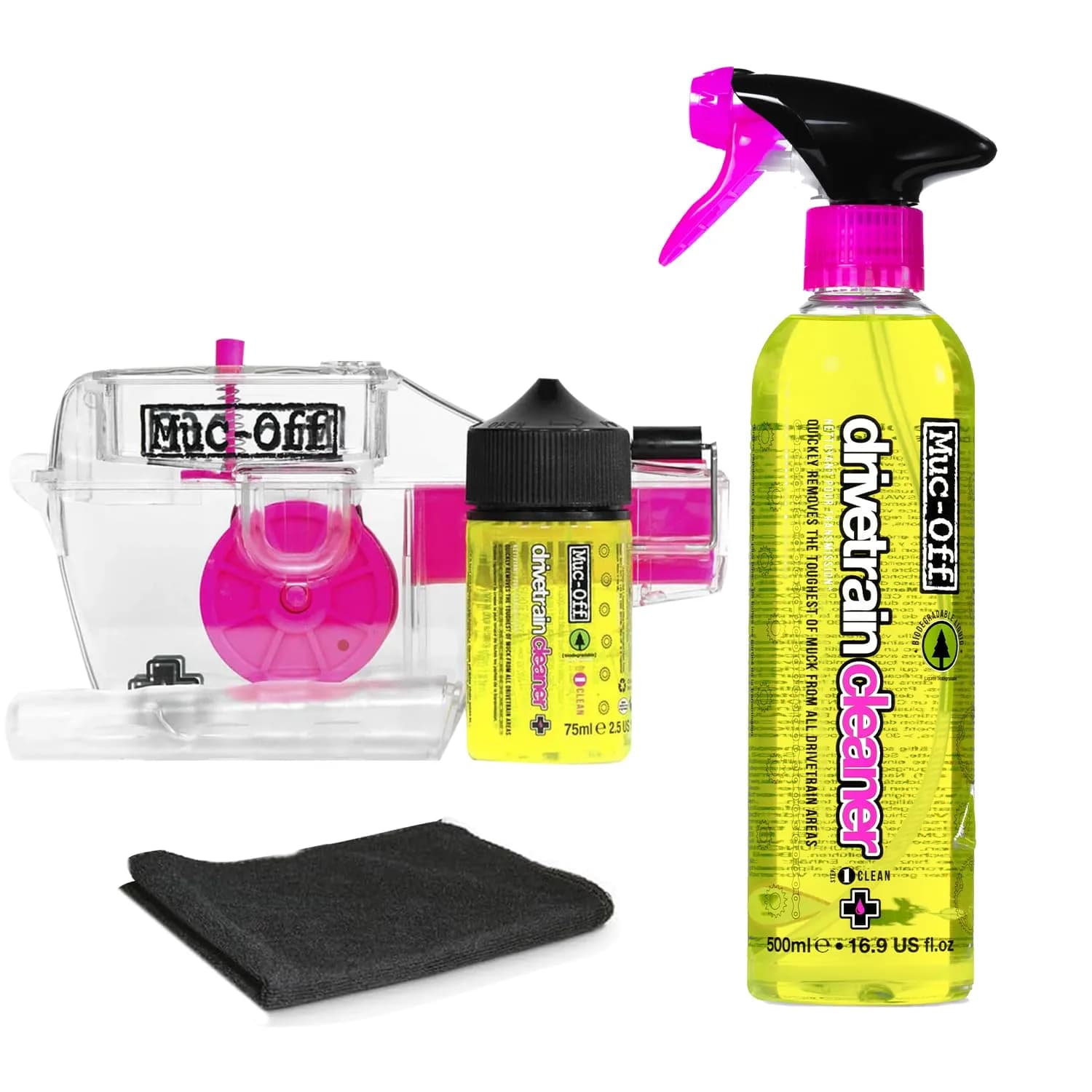 Muc-Off Bio Drivetrain Bike Chain Cleaner 500ml & X-3 Dirty Chain Machine Bundle | Deep Clean Tool with 120 Contact Points