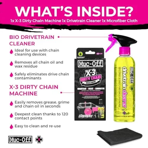 Muc-Off Bio Drivetrain Bike Chain Cleaner 500ml & X-3 Dirty Chain Machine Bundle | Deep Clean Tool with 120 Contact Points thumbnail 2