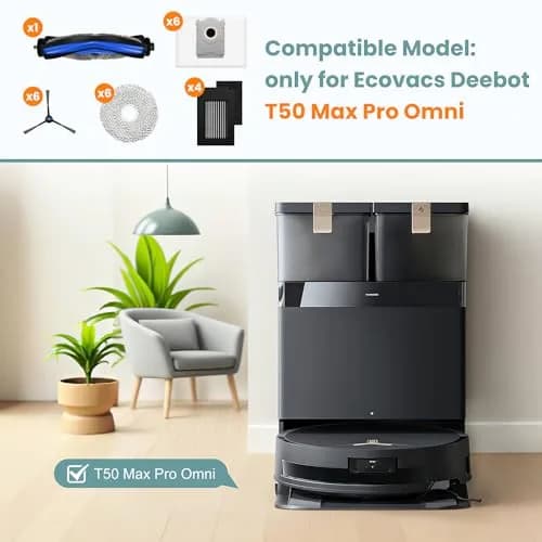 KTNAid Replacement Parts Kit for Ecovacs Deebot T50 Max Pro Omni Robot Vacuum | 24 Pcs Set thumbnail 2