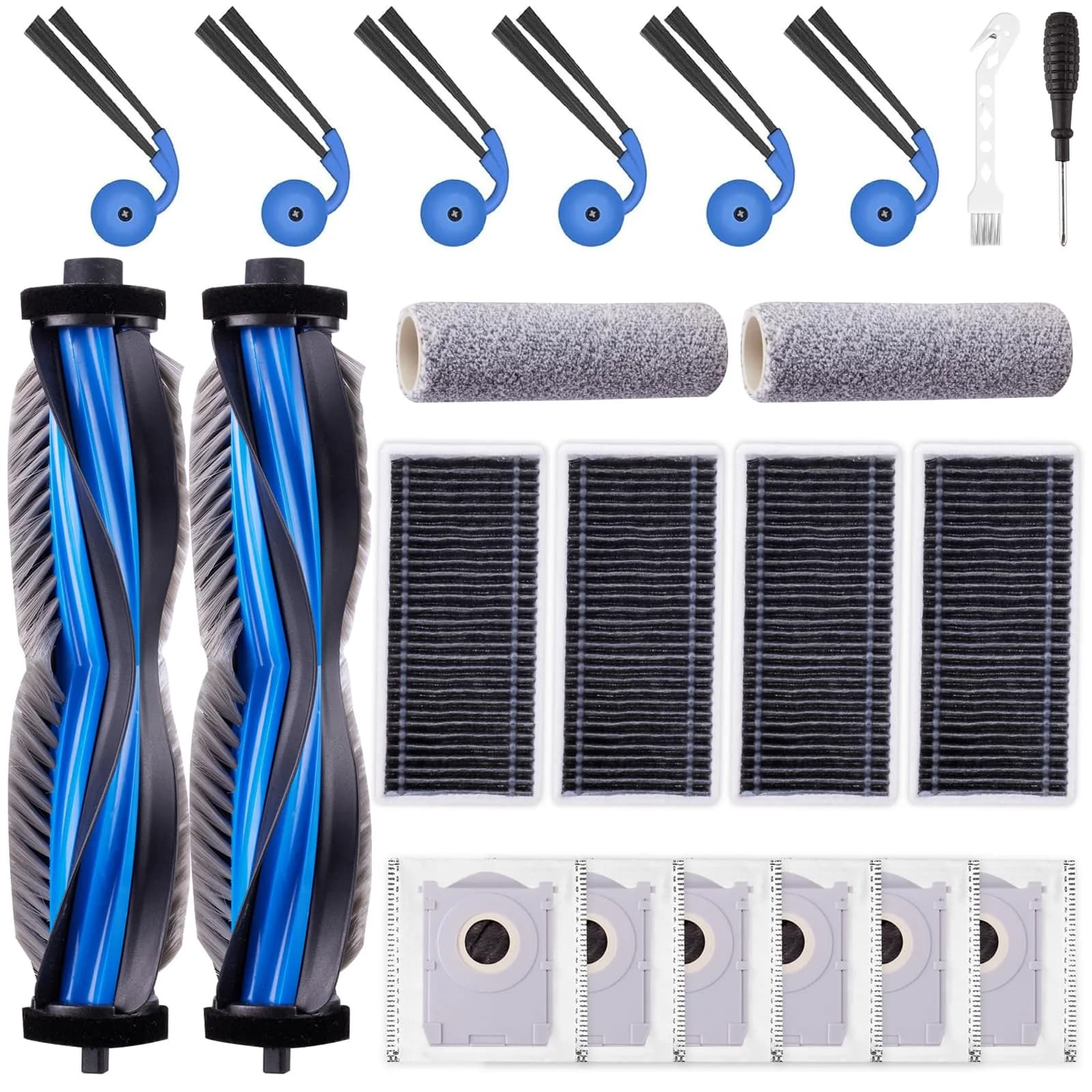 EOVWAEO 22-Piece Accessory Kit for ECOVACS DEEBOT X9 PRO Omni & T80s Robot Vacuum | Includes Main Brush, Mop, Filters, and Dust Bags - main product image