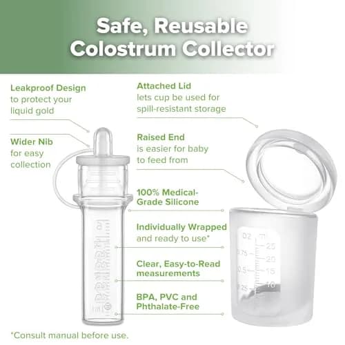 haakaa Silicone Colostrum Collector 6ml (6pcs) & 25ml Lidded Cup | BPA-Free, Reusable, Sterilizable thumbnail 4