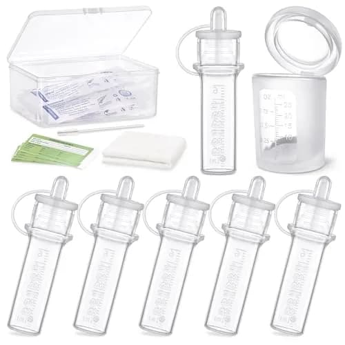 haakaa Silicone Colostrum Collector 6ml (6pcs) & 25ml Lidded Cup | BPA-Free, Reusable, Sterilizable thumbnail 1