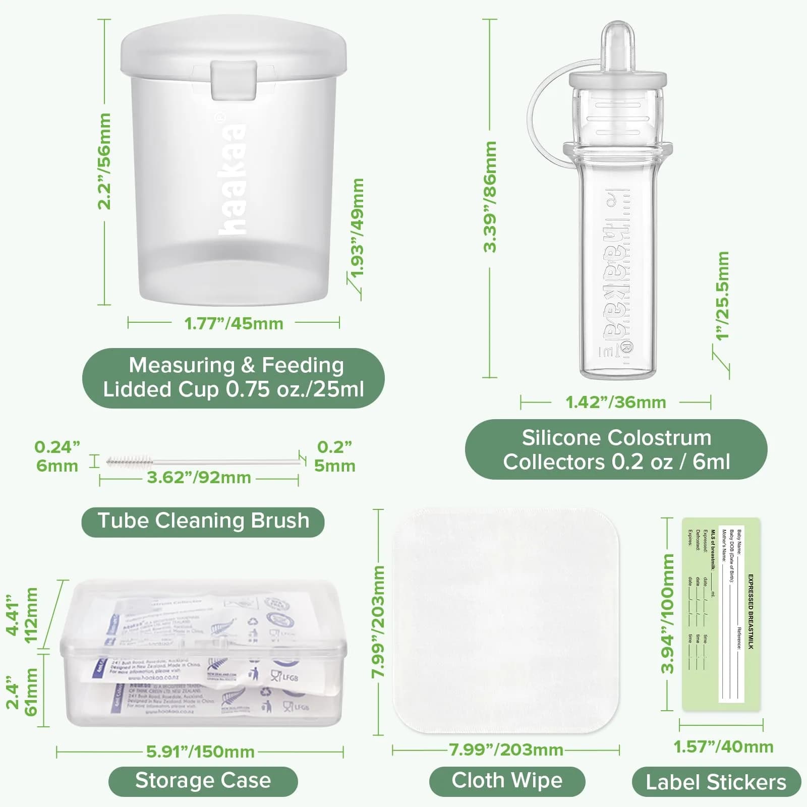 haakaa Silicone Colostrum Collector 6ml (6pcs) & 25ml Lidded Cup | BPA-Free, Reusable, Sterilizable - view 9