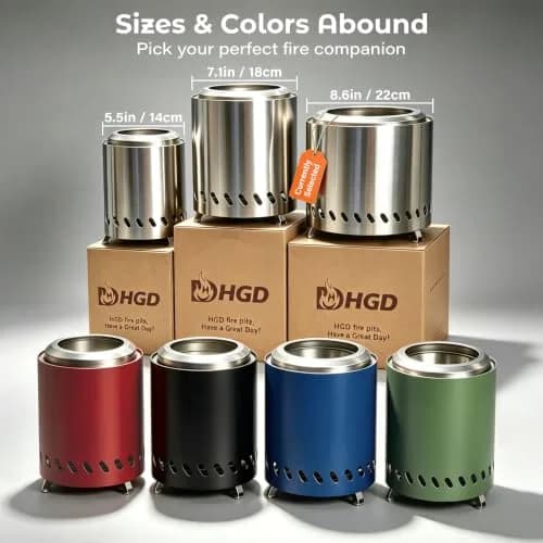 HGD Small Tabletop Fire Pit 8.8 x 8.6 in | Smokeless, Portable, Stainless Steel thumbnail 4