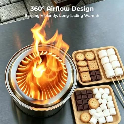 HGD Small Tabletop Fire Pit 8.8 x 8.6 in | Smokeless, Portable, Stainless Steel thumbnail 7