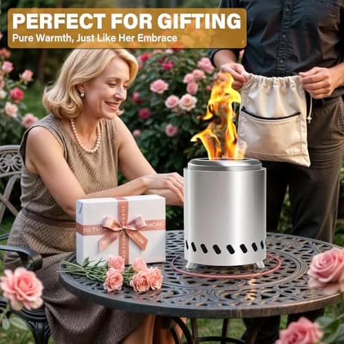 HGD Small Tabletop Fire Pit 8.8 x 8.6 in | Smokeless, Portable, Stainless Steel thumbnail 2
