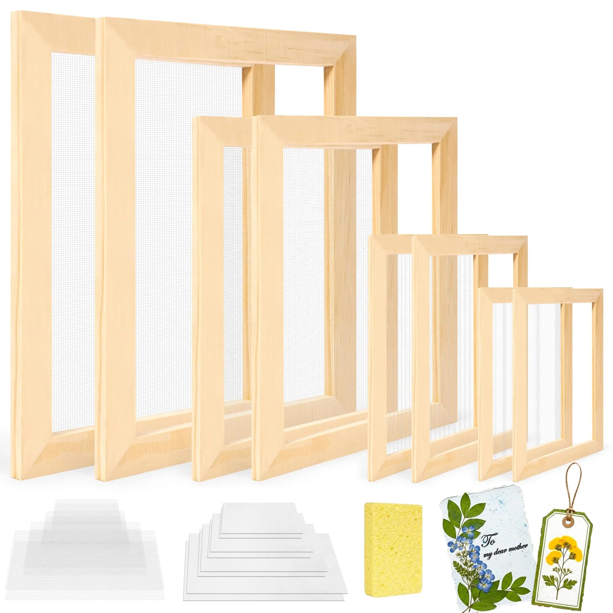 Caydo Paper Making Frame Kit, 4 Sizes | DIY Art & Craft Supplies for Adults