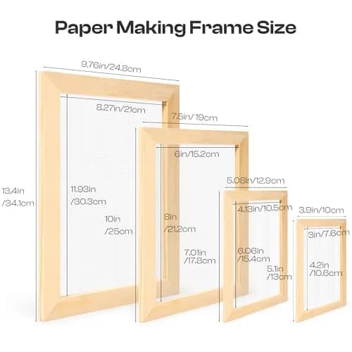 Caydo Paper Making Frame Kit, 4 Sizes | DIY Art & Craft Supplies for Adults thumbnail 2