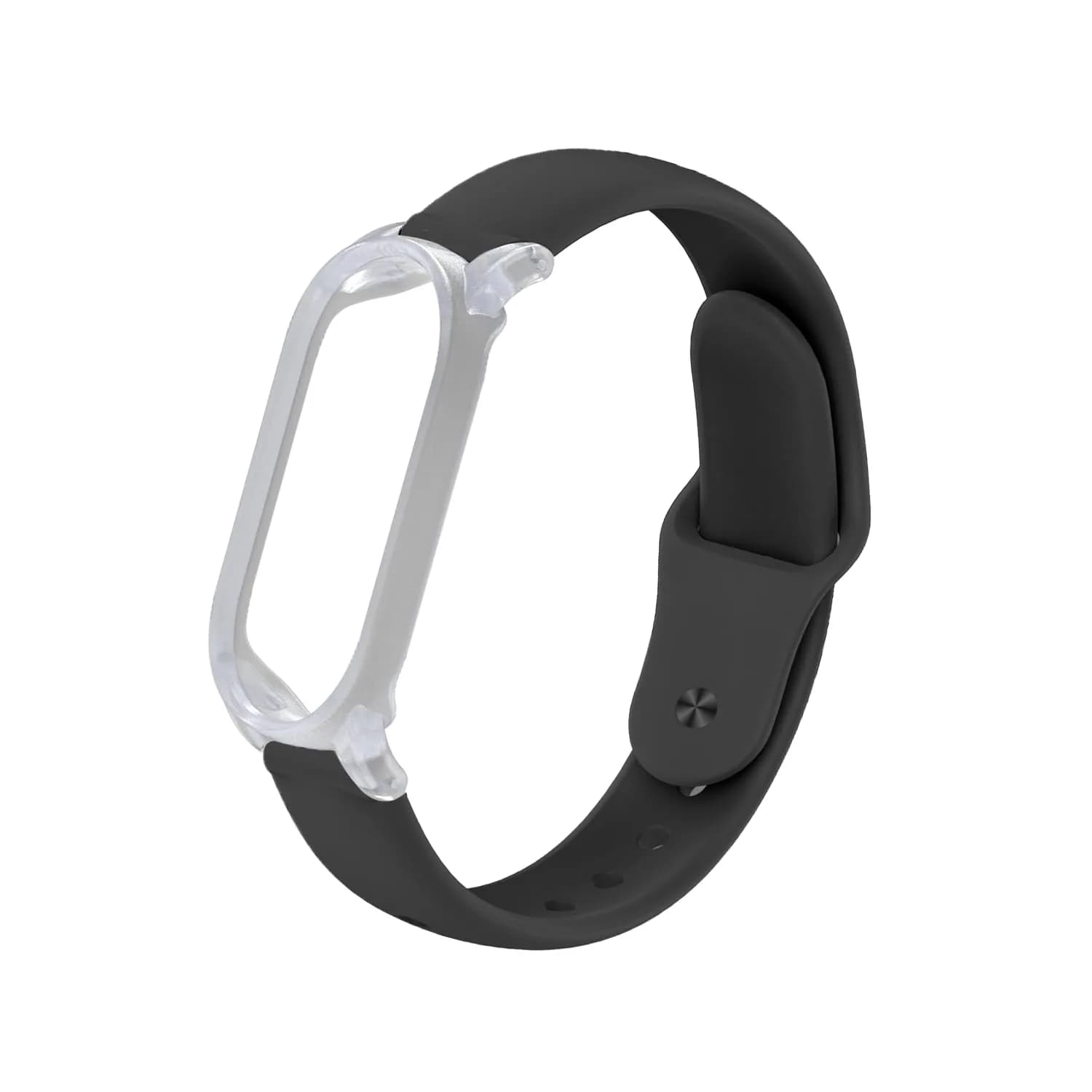TUDIA Black Silicone Wristband with PC Case for PLAUD NotePin AI Voice Recorder | Fits 5.6"–8.5" Wrists — Black