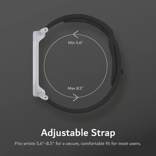 TUDIA Black Silicone Wristband with PC Case for PLAUD NotePin AI Voice Recorder | Fits 5.6"–8.5" Wrists thumbnail 6