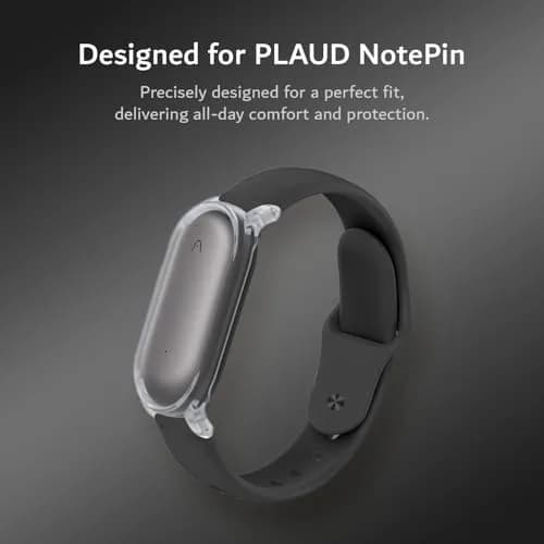 TUDIA Black Silicone Wristband with PC Case for PLAUD NotePin AI Voice Recorder | Fits 5.6"–8.5" Wrists thumbnail 3