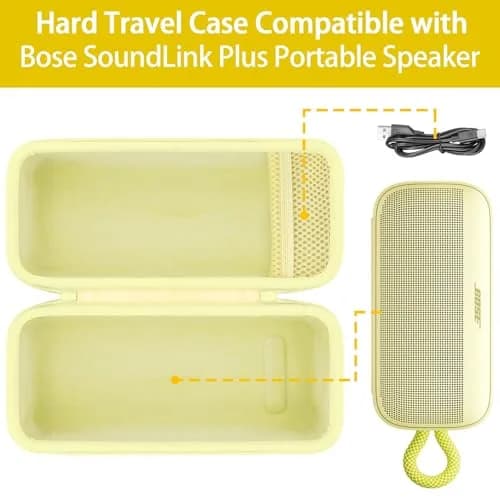 khanka Hard Case for Bose SoundLink Plus Bluetooth Speaker, Citrus Yellow | Protects Speaker & Accessories thumbnail 4