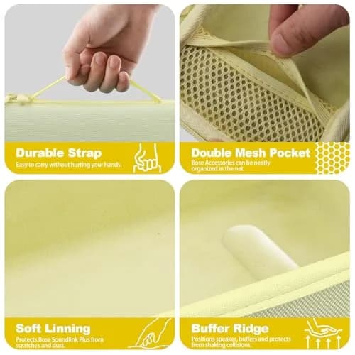 khanka Hard Case for Bose SoundLink Plus Bluetooth Speaker, Citrus Yellow | Protects Speaker & Accessories thumbnail 5