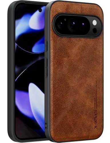X-level PU Leather Case for Google Pixel 10/10 Pro, Brown | Slim Fit Shockproof Business Style thumbnail 1