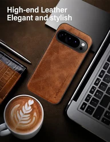 X-level PU Leather Case for Google Pixel 10/10 Pro, Brown | Slim Fit Shockproof Business Style thumbnail 2