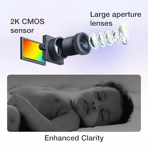 VTech Smart WiFi Baby Monitor with 2 Cameras & 7" Split Screen | 2K HD Video, Wide-Angle View, Night Light, Two-Way Talk thumbnail 5