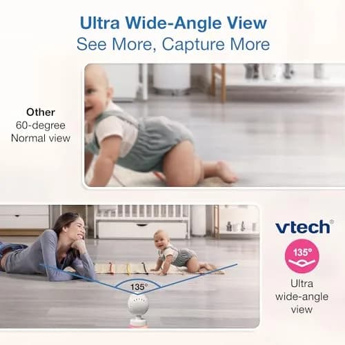 VTech Smart WiFi Baby Monitor with 2 Cameras & 7" Split Screen | 2K HD Video, Wide-Angle View, Night Light, Two-Way Talk thumbnail 6