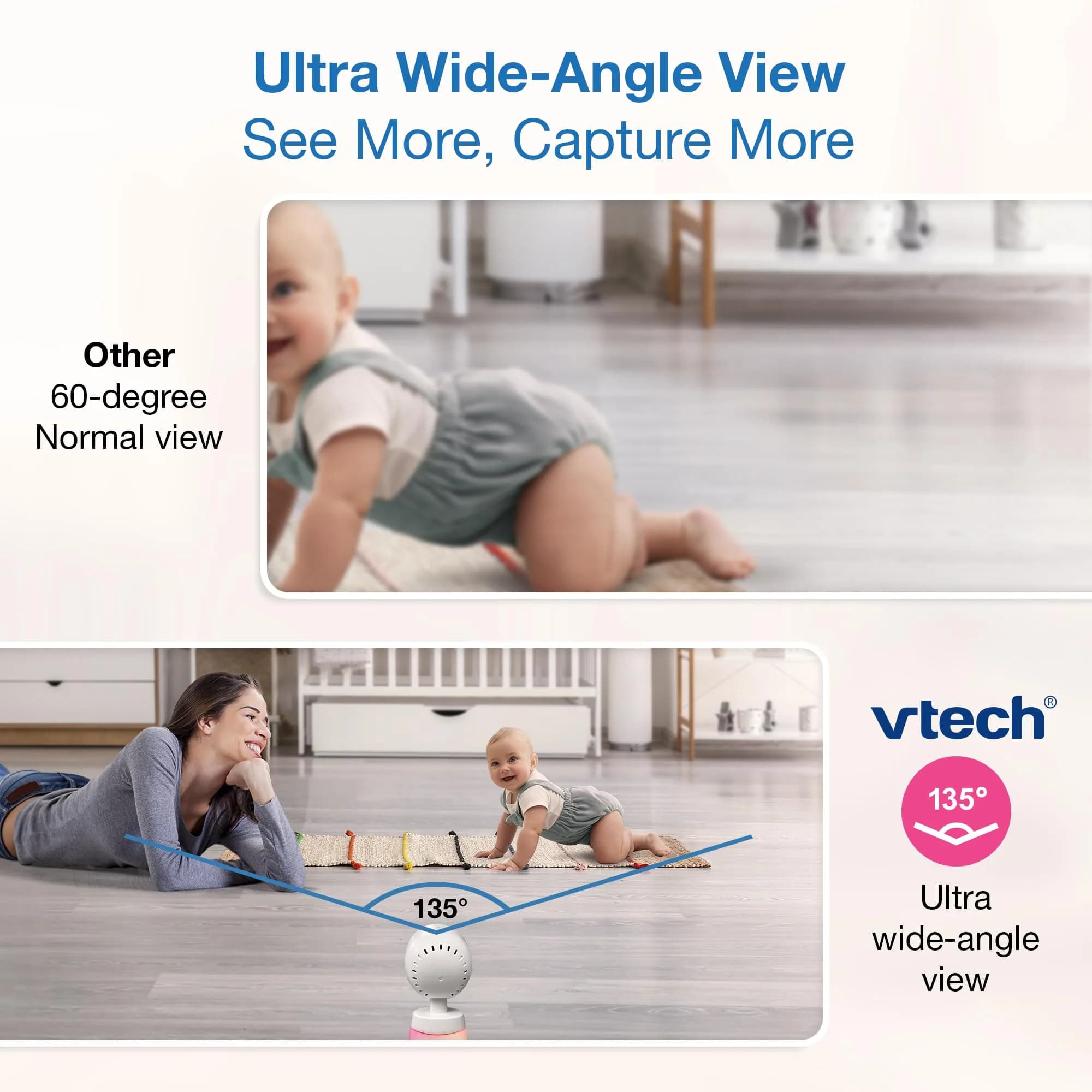 VTech Smart WiFi Baby Monitor with 2 Cameras & 7" Split Screen | 2K HD Video, Wide-Angle View, Night Light, Two-Way Talk - view 6