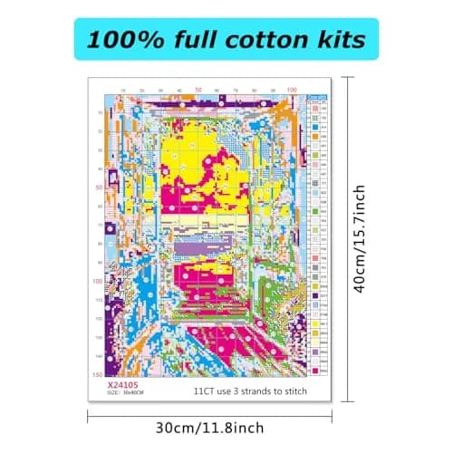 MBNTJHT Stamped Cross Stitch Kit for Adults & Beginners | 12x16 Inch Landscape Beach Scene thumbnail 2