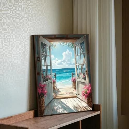 MBNTJHT Stamped Cross Stitch Kit for Adults & Beginners | 12x16 Inch Landscape Beach Scene thumbnail 3
