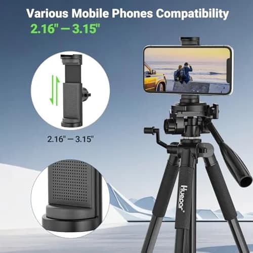 Huepar Tripod 50-inch Extendable Height | Heavy-Duty Aluminum, Universal Compatibility, 360° Pan Head thumbnail 6