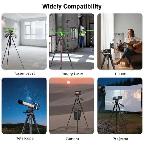 Huepar Tripod 50-inch Extendable Height | Heavy-Duty Aluminum, Universal Compatibility, 360° Pan Head thumbnail 7