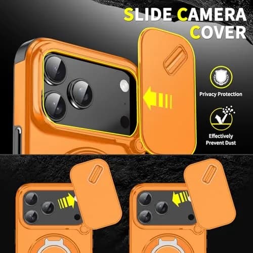 Doulings for iPhone 16 Pro Max Case,Black,Slide Camera Cover,Kickstand | Precise Fit & Military Grade Protection thumbnail 4