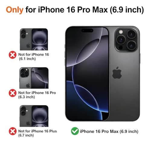 Doulings for iPhone 16 Pro Max Case,Black,Slide Camera Cover,Kickstand | Precise Fit & Military Grade Protection thumbnail 2