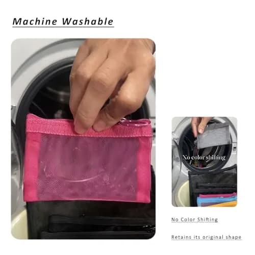 patu Zipper Mesh Bags Set of 5 (XS/S/M/L & Long Pouch) | Lightweight & Breathable Travel Toiletry Kit thumbnail 6