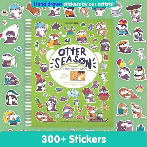 CUPKIN Otter Season 300+ Sticker Book | 24.8cm (9.75") x 1.5cm (0.5") x 19cm (7.5") thumbnail 4