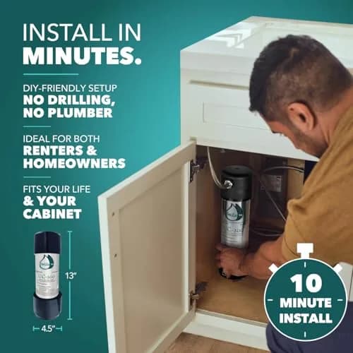 CuZn UC-100 Under Sink Water Filter 1.57 kg (3.46 lb) | 1 Year Filtration Life thumbnail 5