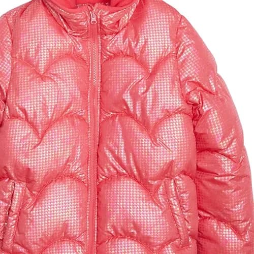 Weather Tamer Girls' Shimmer Puffer Jacket Watermelon 10-12 | Water-Resistant & Stylish (70-120 chars) thumbnail 3