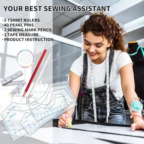 tietoc 5-Pack T-Shirt Ruler Guide for Vinyl Alignment, PVC Measurement Template for Heat Press & Vinyl Projects (Blue) thumbnail 6