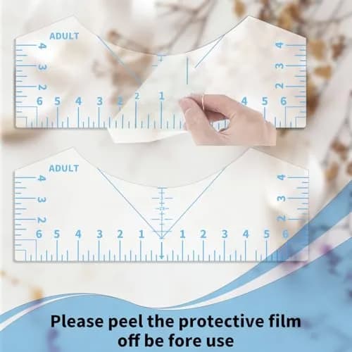 tietoc 5-Pack T-Shirt Ruler Guide for Vinyl Alignment, PVC Measurement Template for Heat Press & Vinyl Projects (Blue) thumbnail 3