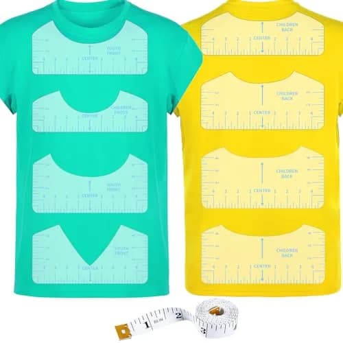 tietoc 9pcs T-Shirt Alignment Ruler Set with Measuring Tape | Center Designs for Vinyl & Heat Press thumbnail 8