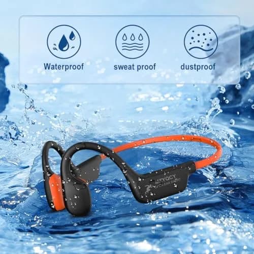 MZYQCY Open-Ear Wireless Earbuds Bluetooth 5.4 Headset with Mic, 15 Hours Playtime, IPX6 Waterproof, 29g Lightweight Orange thumbnail 4