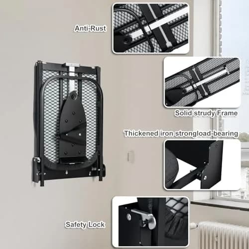 Duwee 12"×36" Wall Mounted Ironing Board with Iron Holder | Space-Saving Foldable Design thumbnail 5
