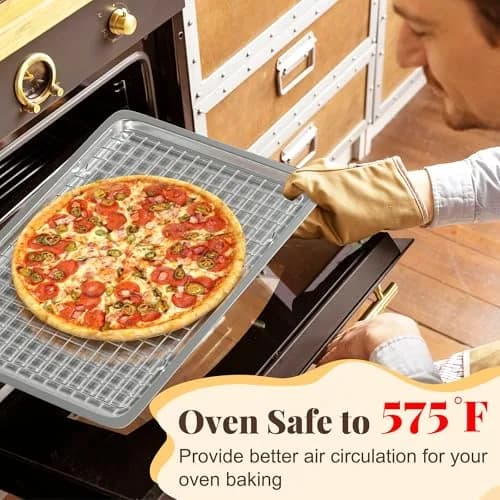 LIEMAND 2 PCS Grid Wire Baking Cooling Racks 10" x 15" | Heavy-Duty Stainless Steel for Oven & Dishwasher Safe thumbnail 5