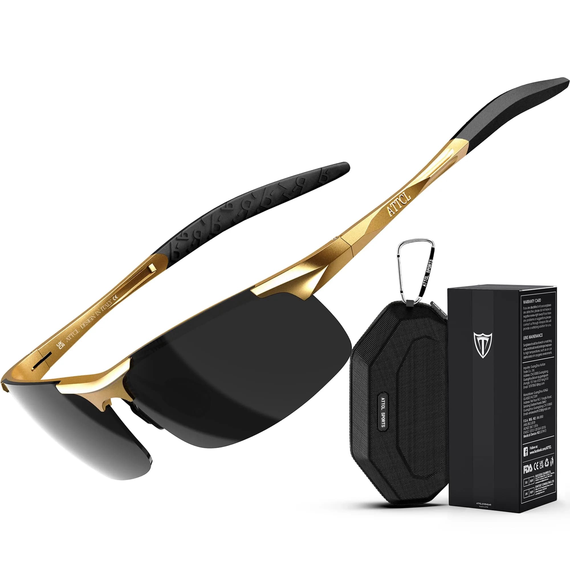 ATTCL 2026-Yellow-Grey Non-Mirrored Polarized Sports Sunglasses for Men - UV Protection, Anti-Glare - main product image