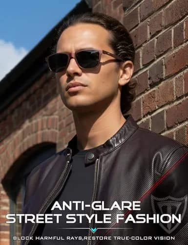 ATTCL Vermilion-Grey Polarized Sunglasses for Men - Al-Mg Metal Ultralight UV400 Driving Frame thumbnail 3