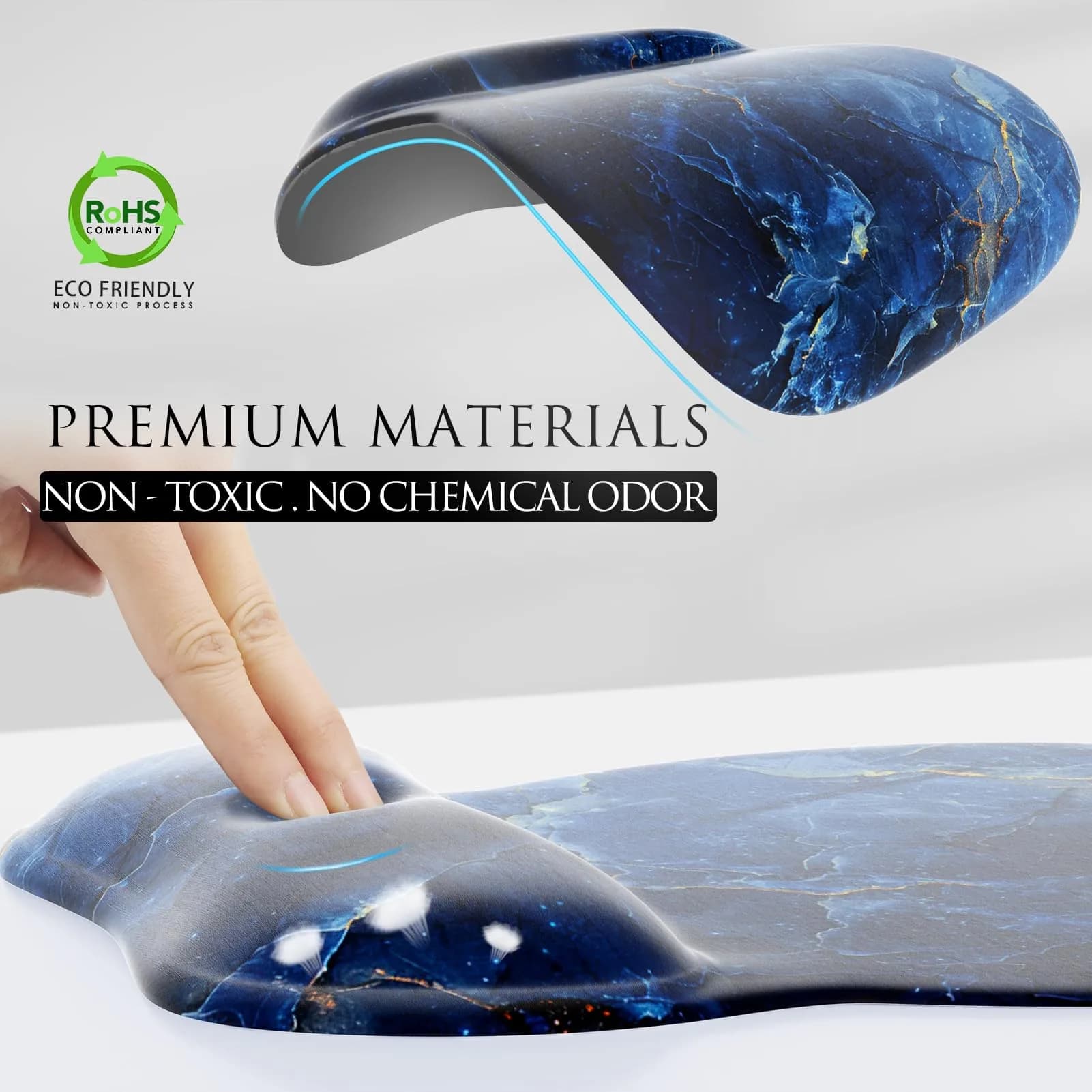 MROCO Ergonomic Mouse Pad with Gel Wrist Rest, 9.4 x 8.1 Inch Ocean Marble | Reduce Wrist Strain - view 3