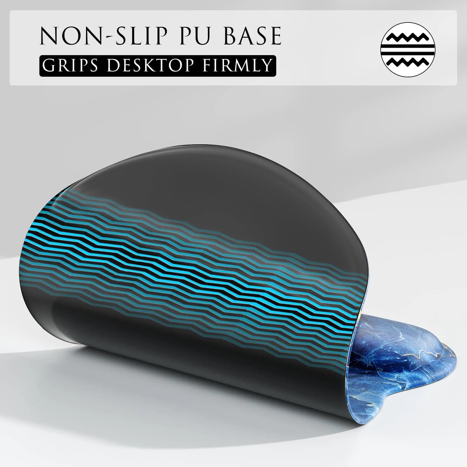 MROCO Ergonomic Mouse Pad with Gel Wrist Rest, 9.4 x 8.1 Inch Ocean Marble | Reduce Wrist Strain - view 6
