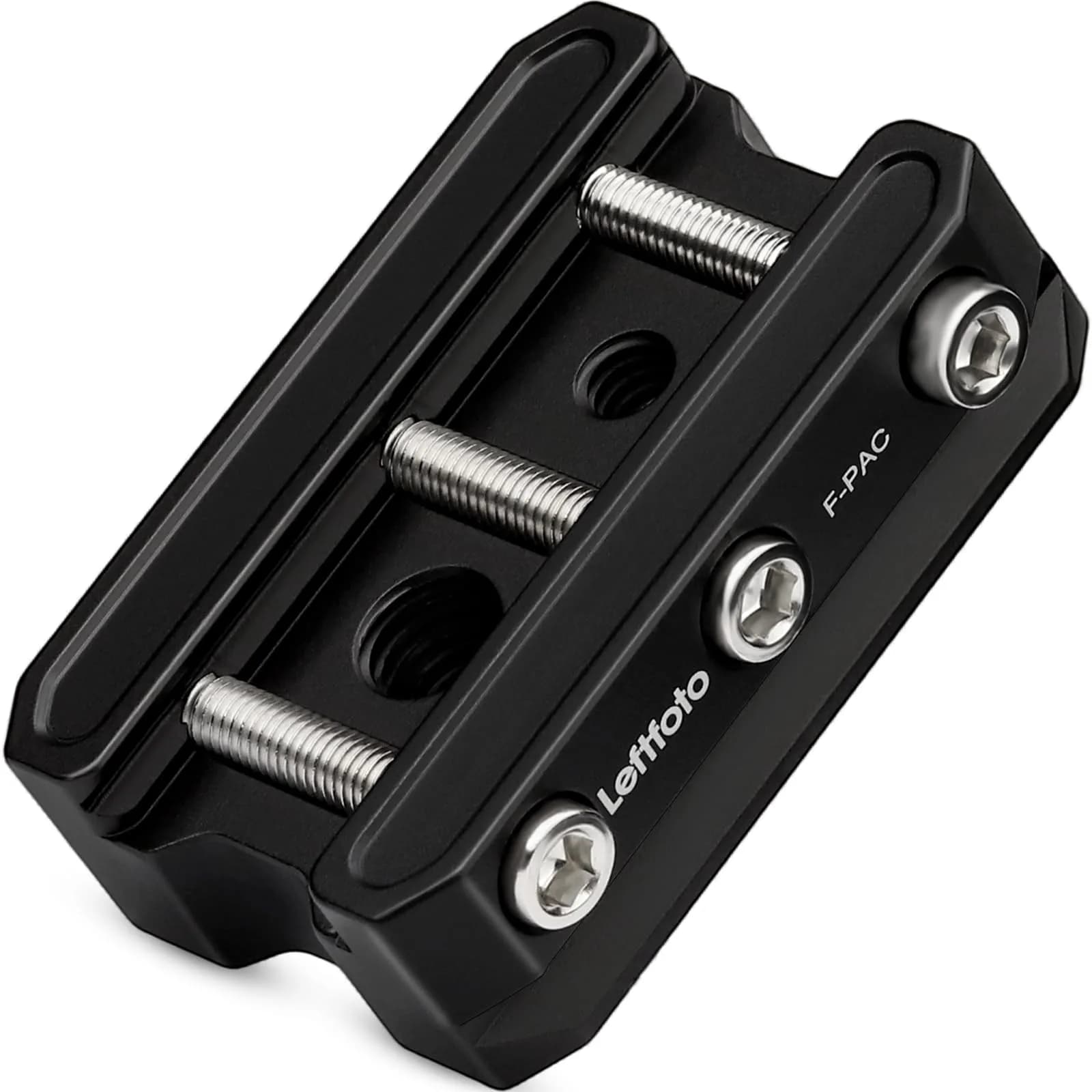 Leftfoto Picatinny Arca-Swiss Rail Clamp, Dual System, Safety Stops | Quick Lock, Aluminum CNC, 4 Stop Screws — black