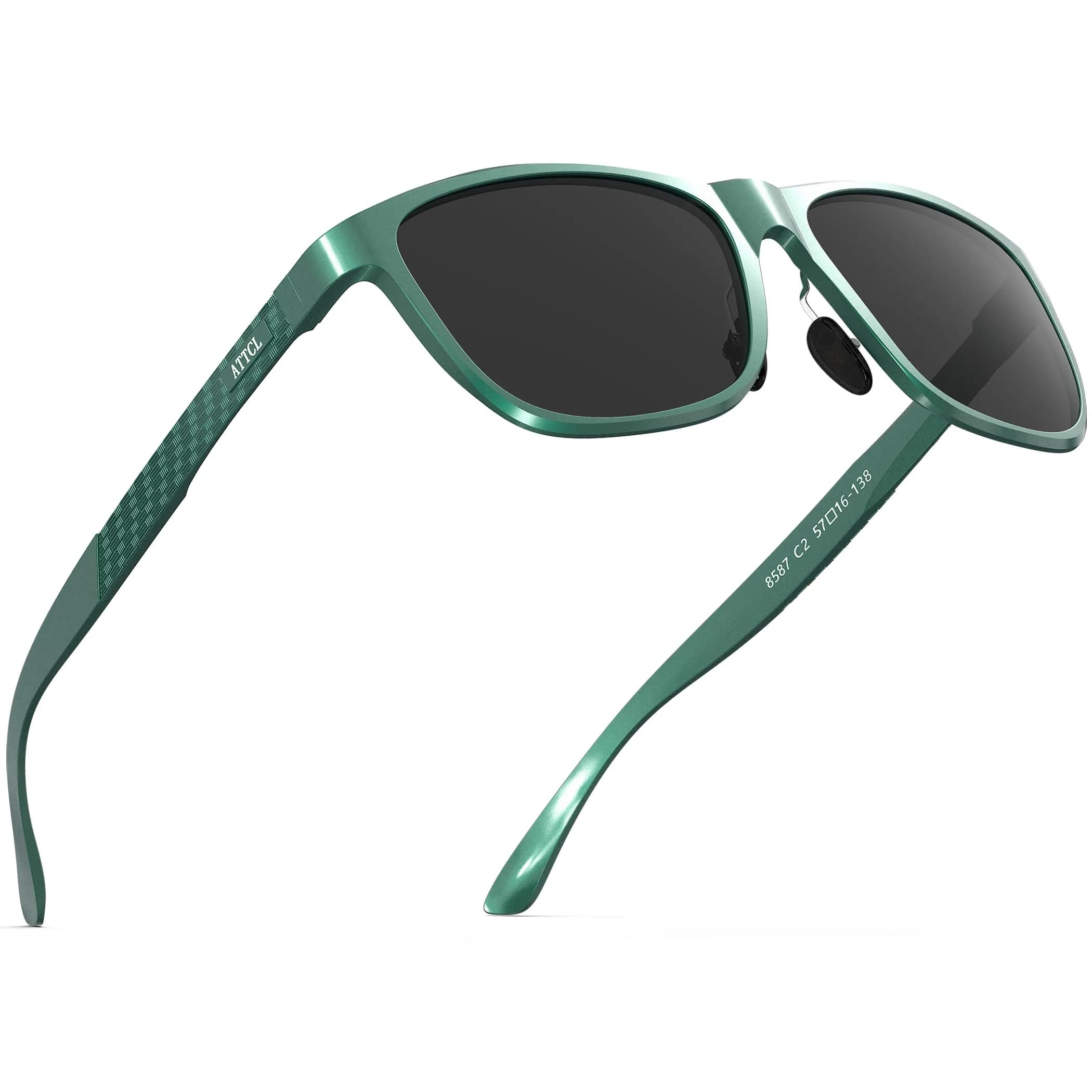 ATTCL Polarized Sunglasses Men Light Blue-Grey Rectangular Al-Mg Metal Ultralight UV400 Driving - main product image